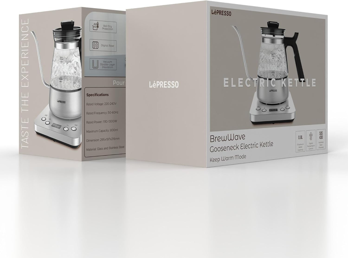 LePresso BrewWave Gooseneck Electric Kettle
