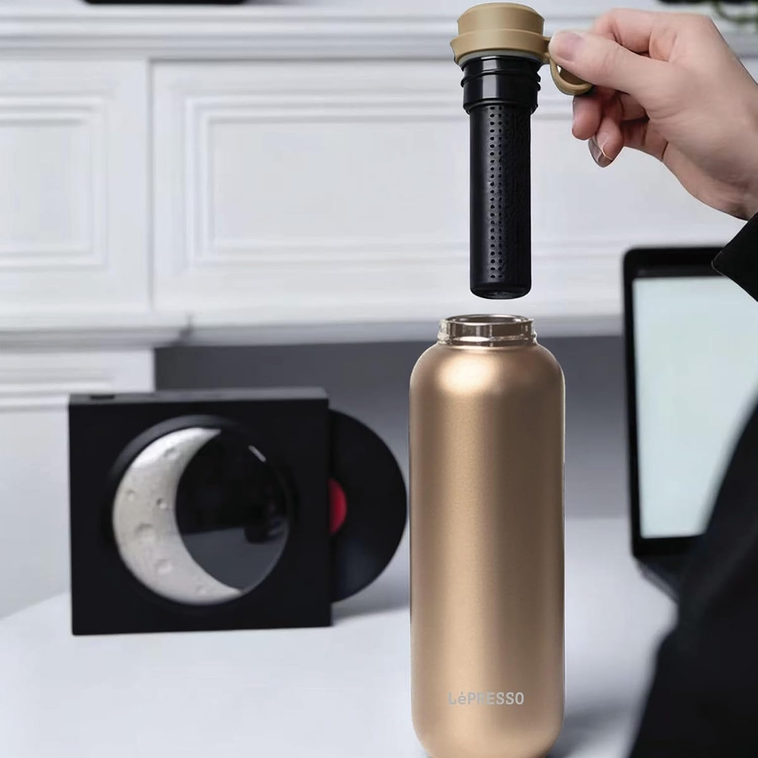 LePresso ThermaTrail 650ml Thermos Bottle with Crossbody Strap