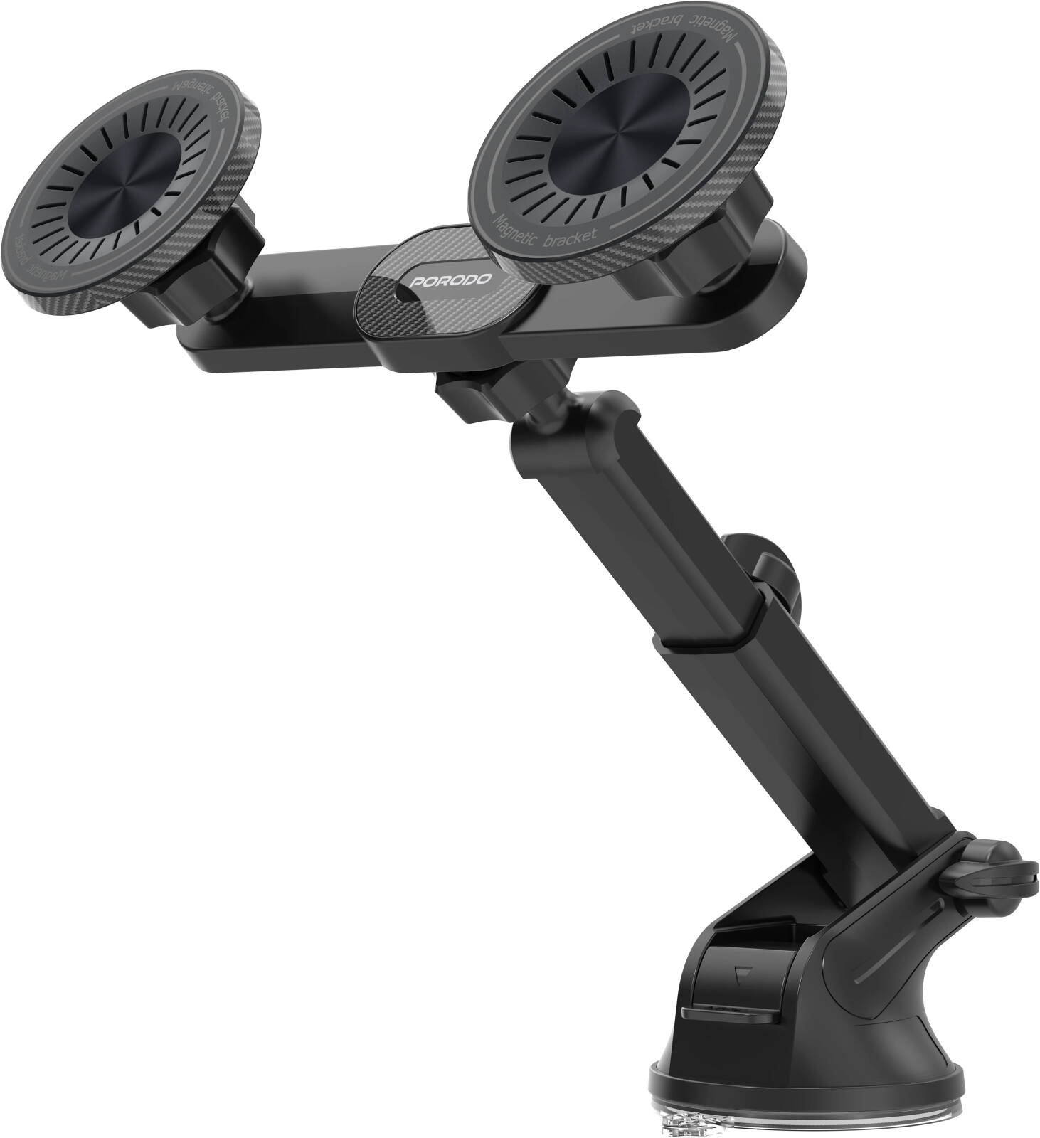 Porodo Dax-L Dual Magsafe Car Phone Mount - Black