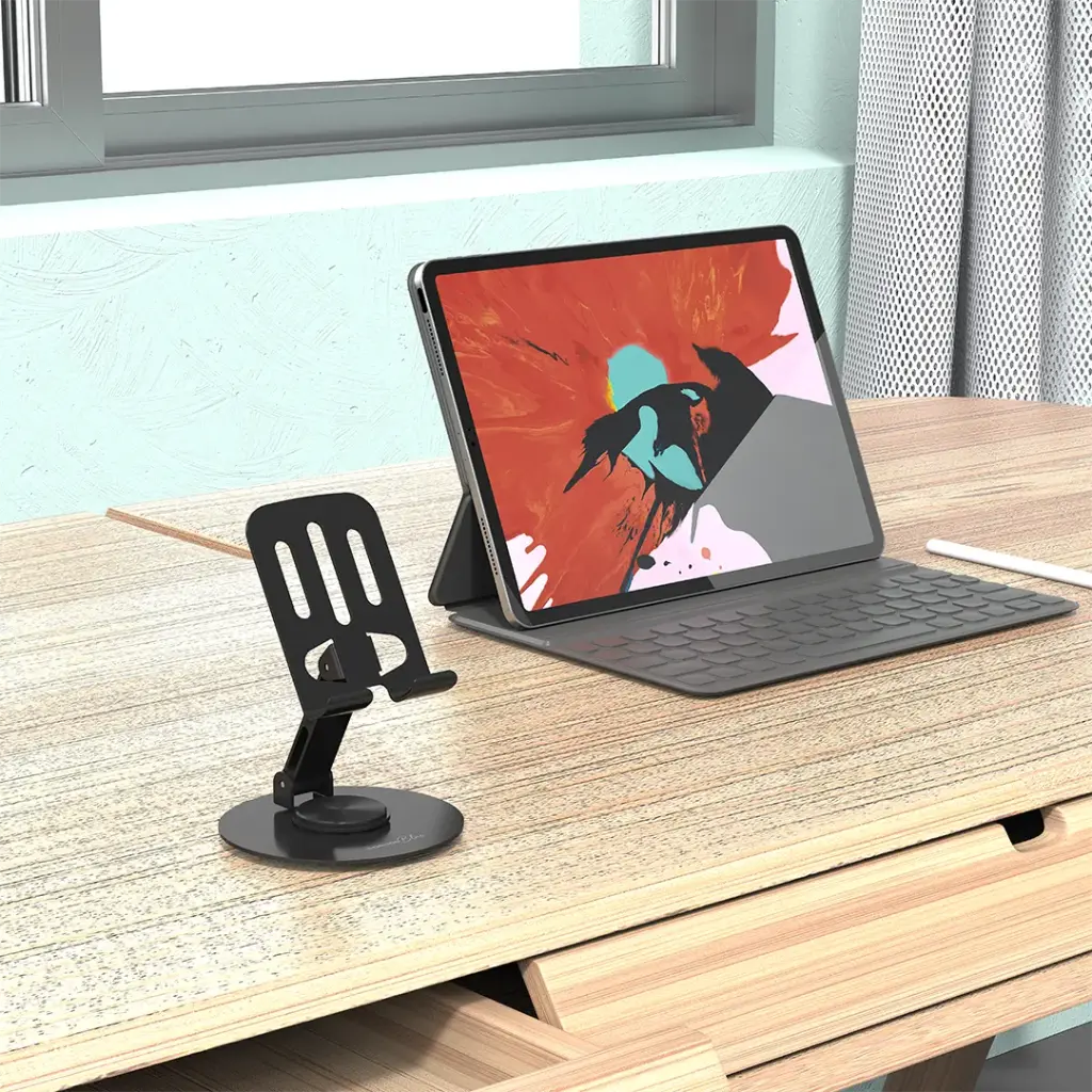 Porodo Blue 360 Degree Rotating Desktop Phone Holder - Black