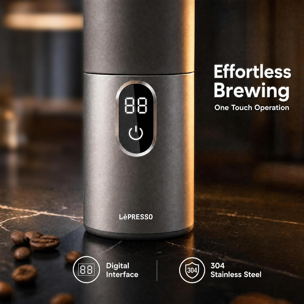 LePresso MokaRise Electric Moka Maker (Car+Home Plug) - Silver