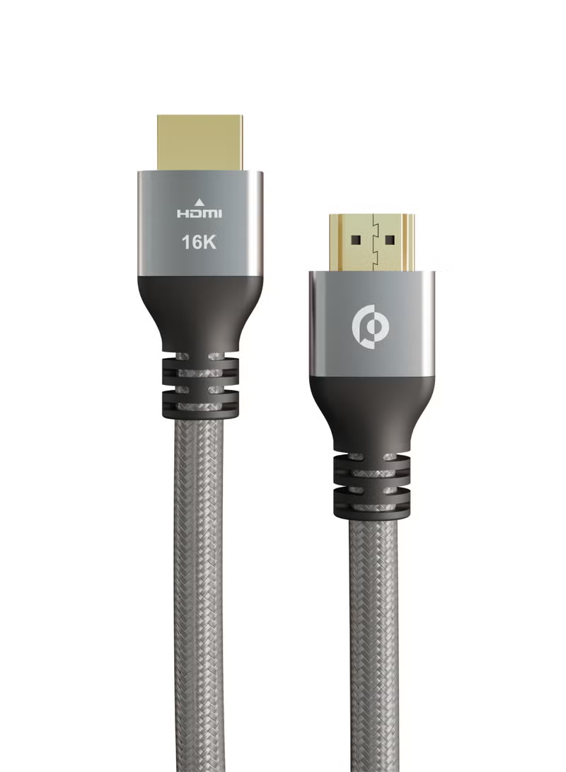 Powerology 16K HDMI to HDMI V2.2 Cable 2M - Grey
