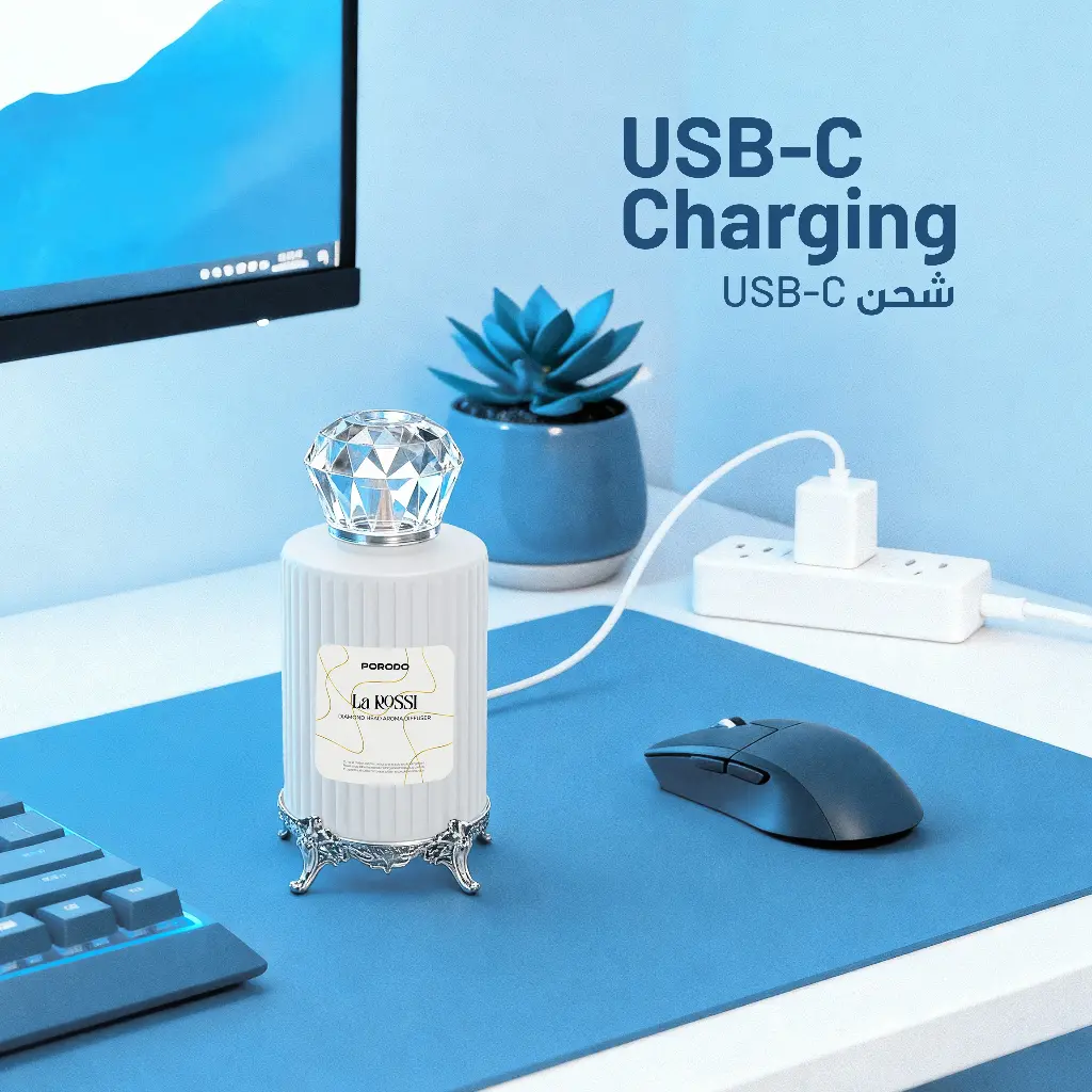 Porodo Lifestyle 120 ML Aroma Diffuser with Diamond Head