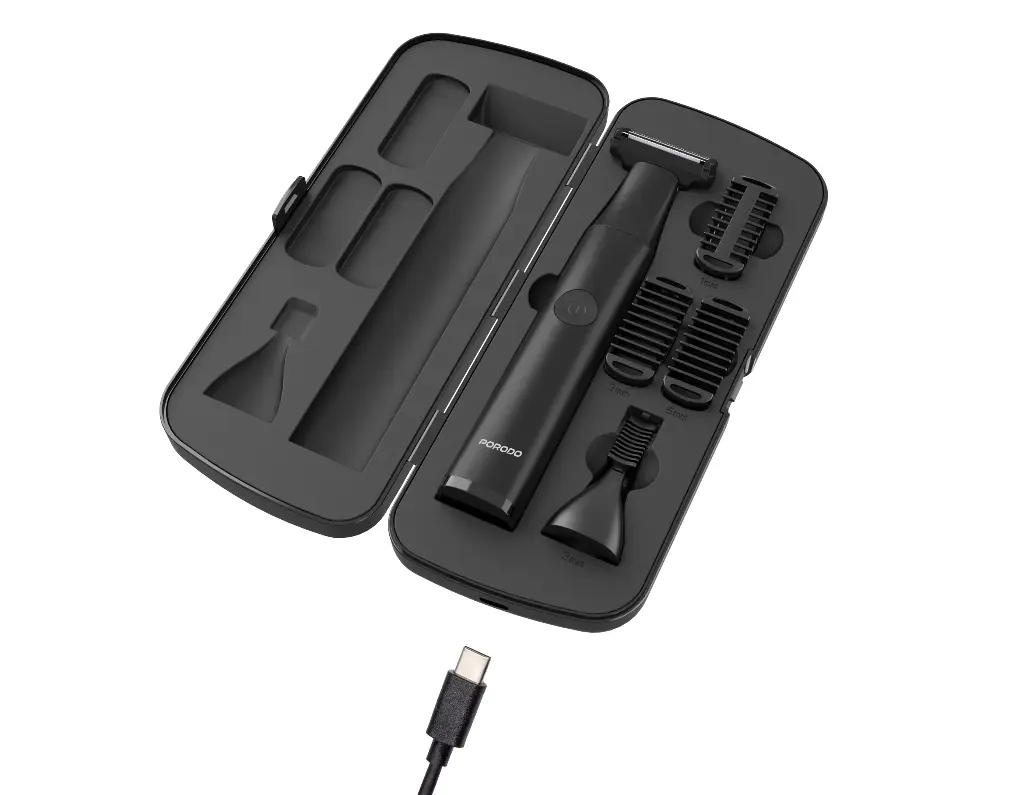 Porodo Veltrim Lifestyle Rechargeable Trimmer with Dual Heads with Case