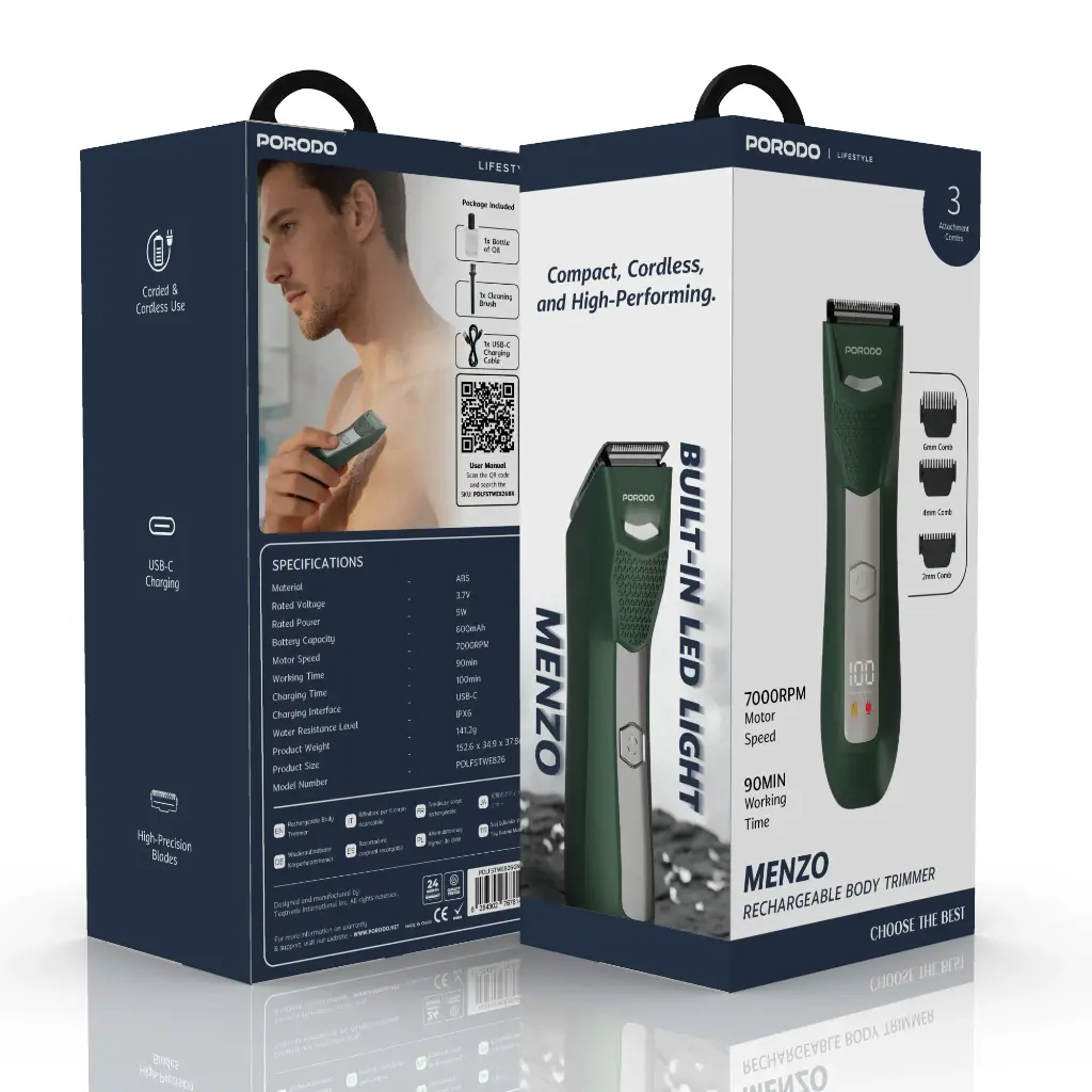Porodo Lifestyle Menzo 600mah Rechargeable Trimmer