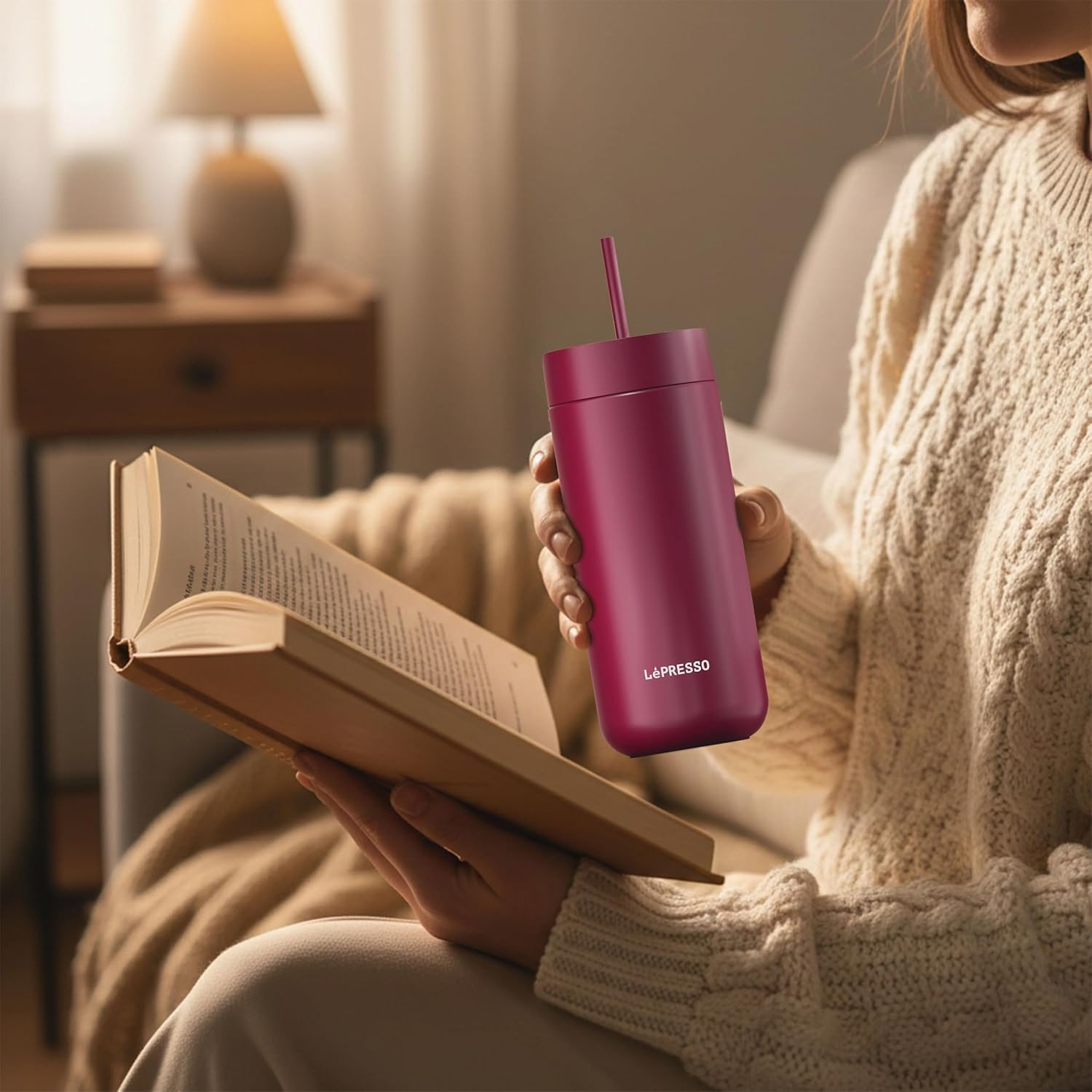 LePresso TripleQuench Insulated 590ml Double Wall with 3 Lid Tumbler