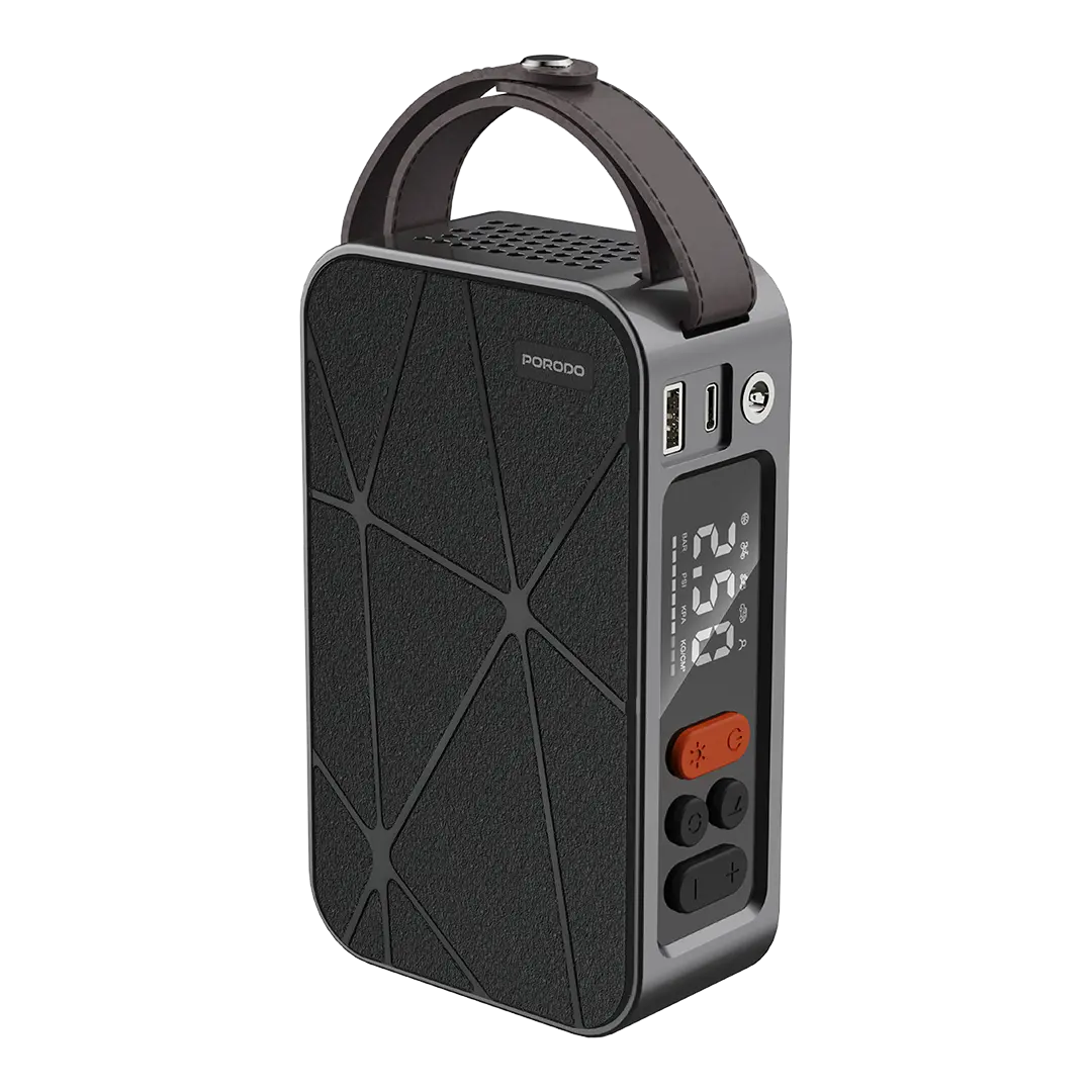 Porodo Flator 60W Car Tire Inflator with 4000 mAh Battery- Black PDGA03BK