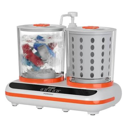 Porodo Lifestyle 2 in 1 Mini Washing Machine - White