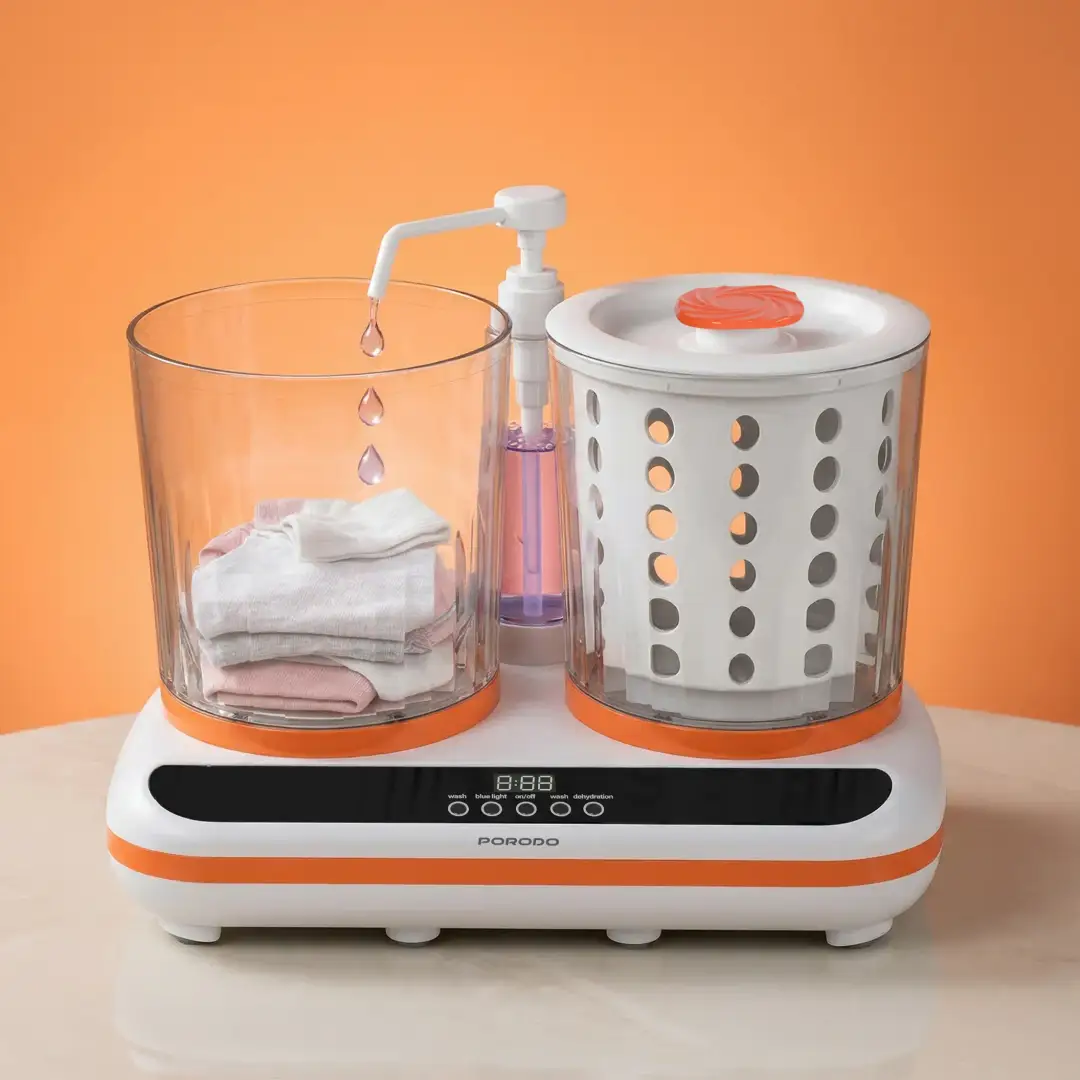 Porodo Lifestyle 2 in 1 Mini Washing Machine - White
