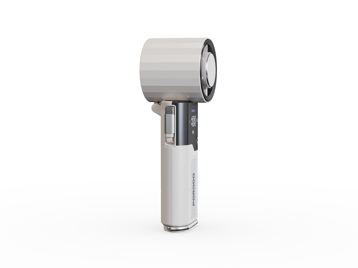 Porodo lifestyle Chillo Plus portable Fan with Retractable Cable & 6000mAh Power Bank – White