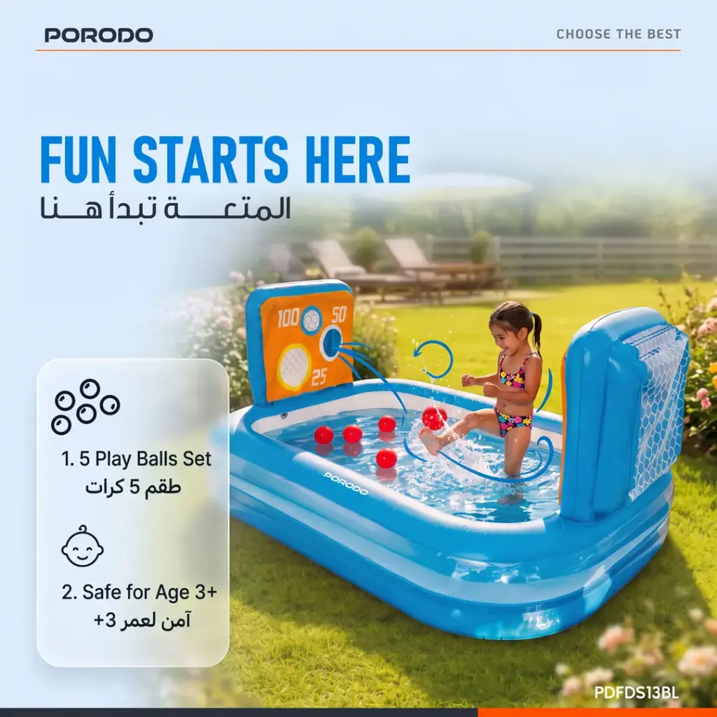 PORODO LIFESTYLE GOAL SPLASH FOOTBALL PLAY POOL-BLUE