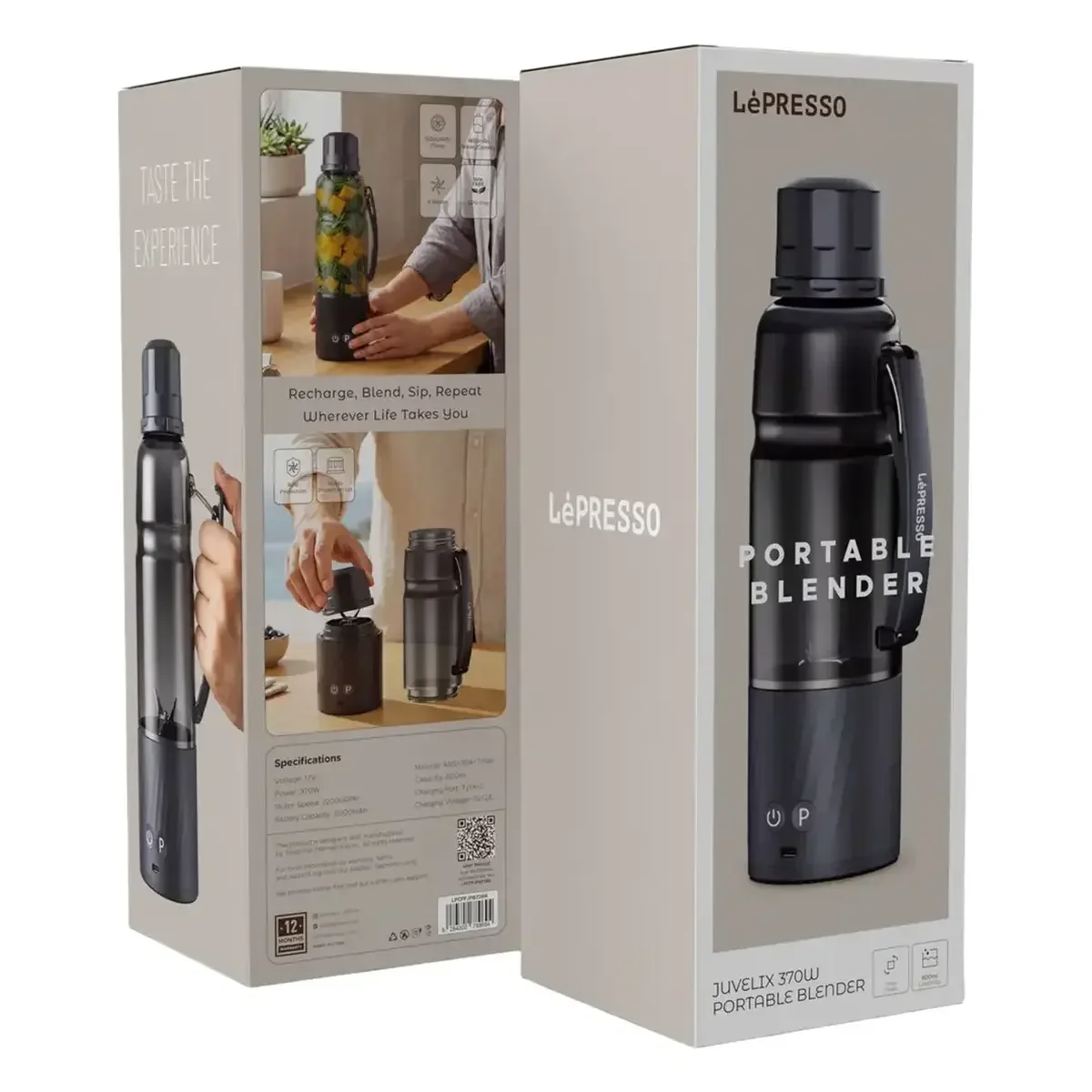 LePresso Juvelix Portable 600ml Juicer Blender - Black