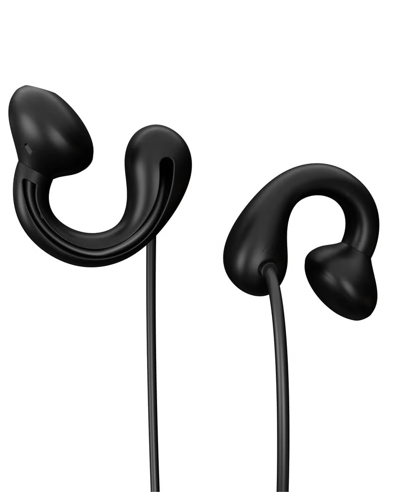 Porodo Clip-on Type C Wired Earphone (Black)