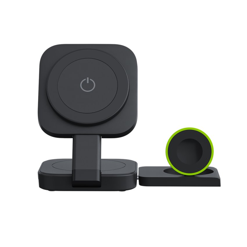 GOUI Bend 3-in-1 Foldable Wireless Charger for Phone, Smart Watch & Earbuds – Black