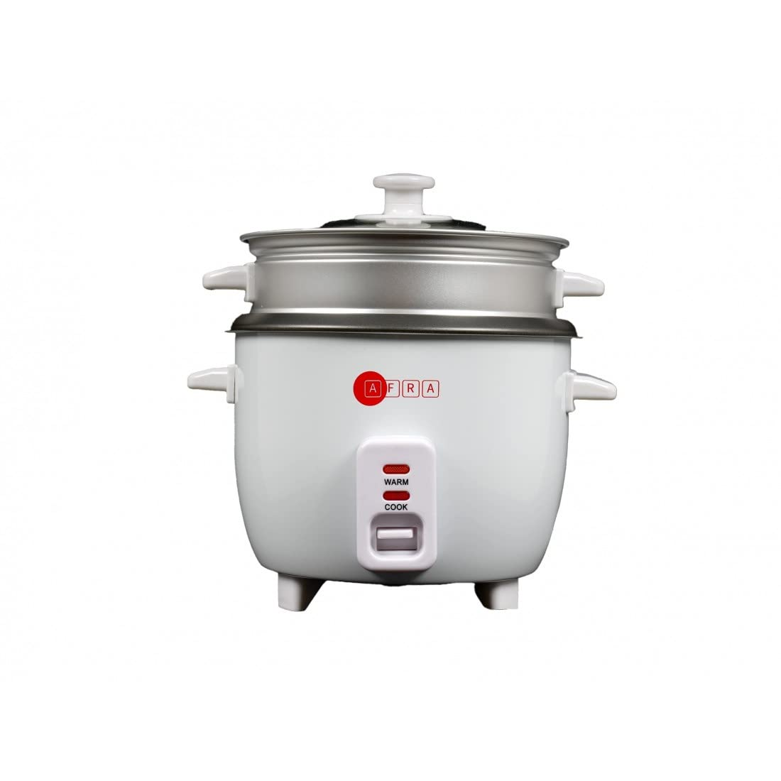 AFRA RICE COOKER 1.0L GLASS LID WHITE AF-1040RCWT
