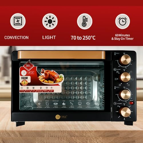 AFRA 38L ELECTRIC OVEN TOASTER 1600W CONVECTION 3816OTBK