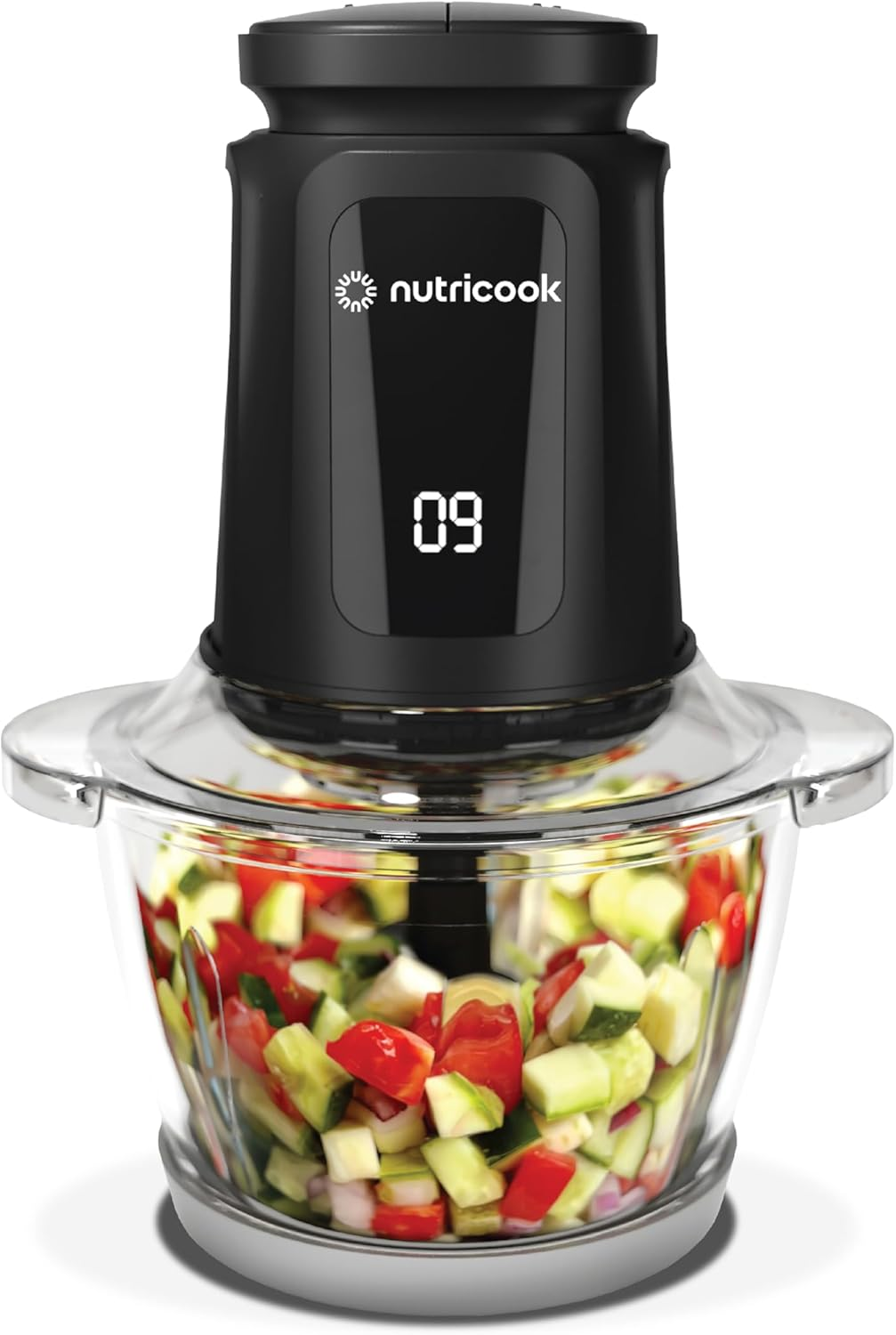 Nutricook 1.2+1.2 L XL Glass & SS Chopper and Mincer 500W NC-CH1200