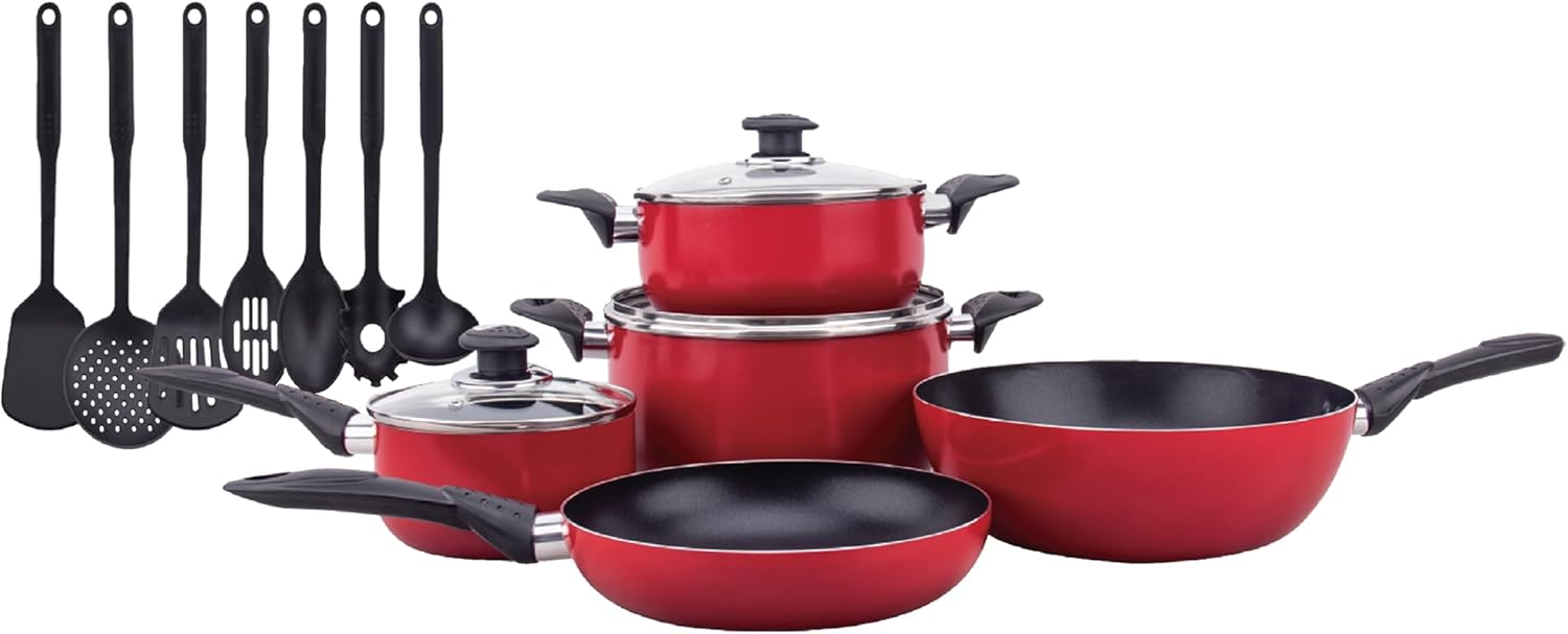COOKLINE PRESSED ALUMINUM NONSTICK COOKWARE SET 15 PCS CL-1015PS