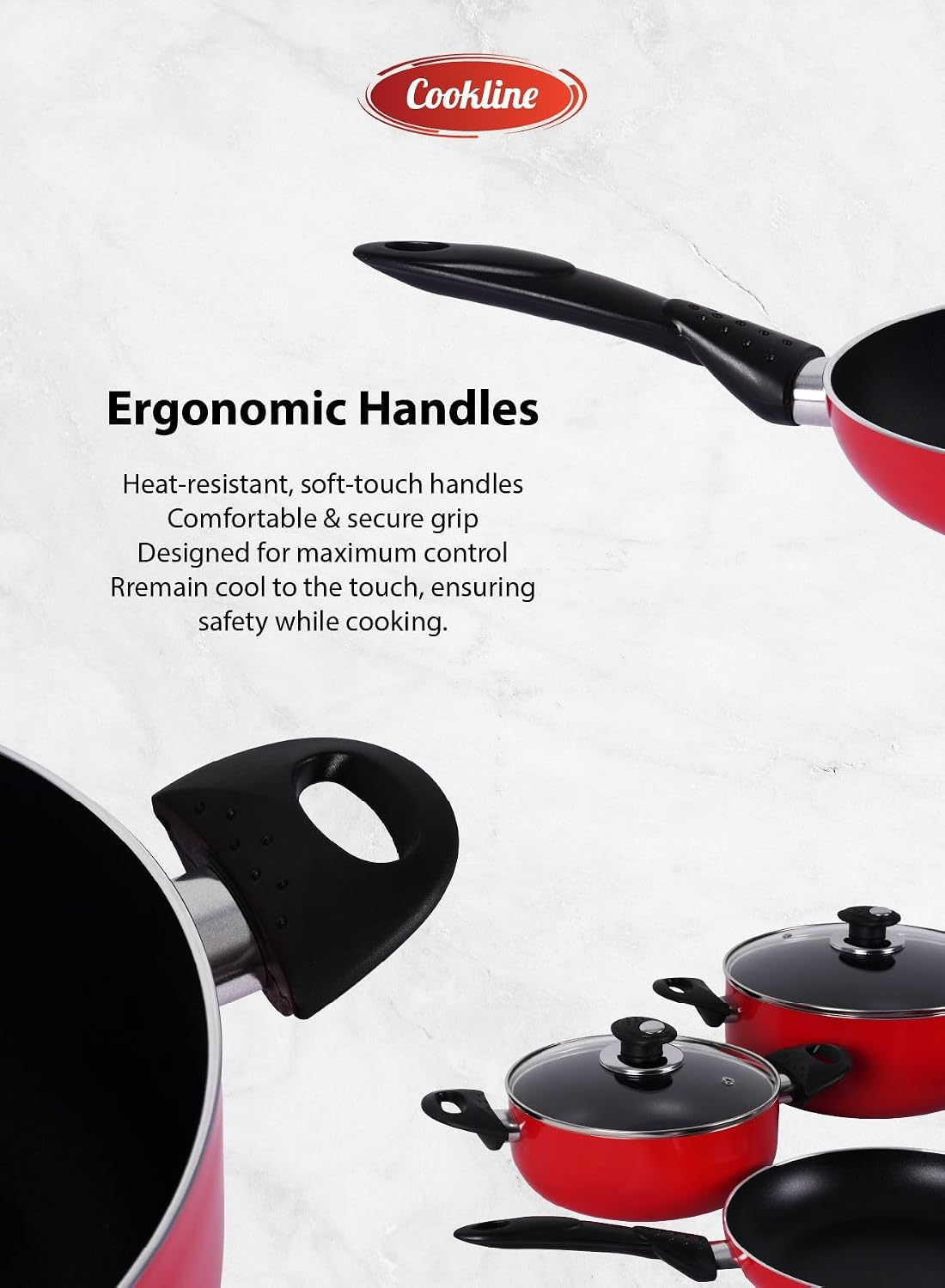 COOKLINE PRESSED ALUMINUM NONSTICK COOKWARE SET 15 PCS CL-1015PS