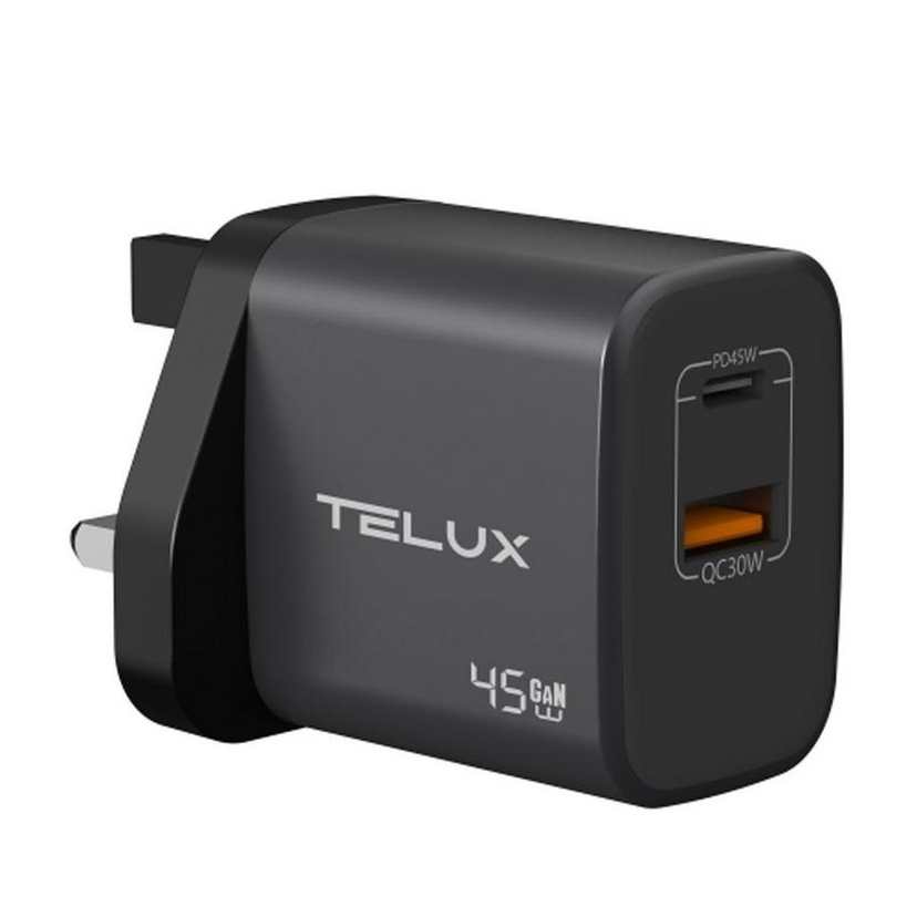 Telux Voltflow PD45 Wall Charger 1A1C Grey