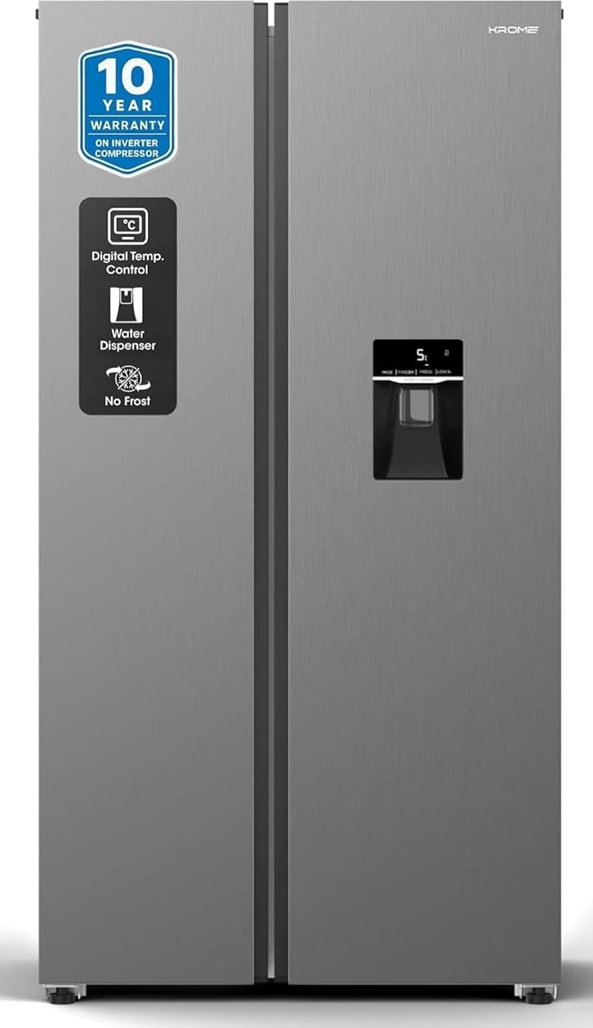 KROME Side-by-Side Refrigerator Gross KR-SBS 701WIH