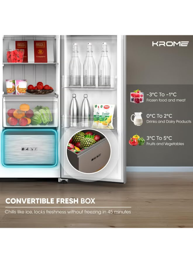 Krome 820L Gross Side-by-Side Refrigerator KR-SBS820WIH