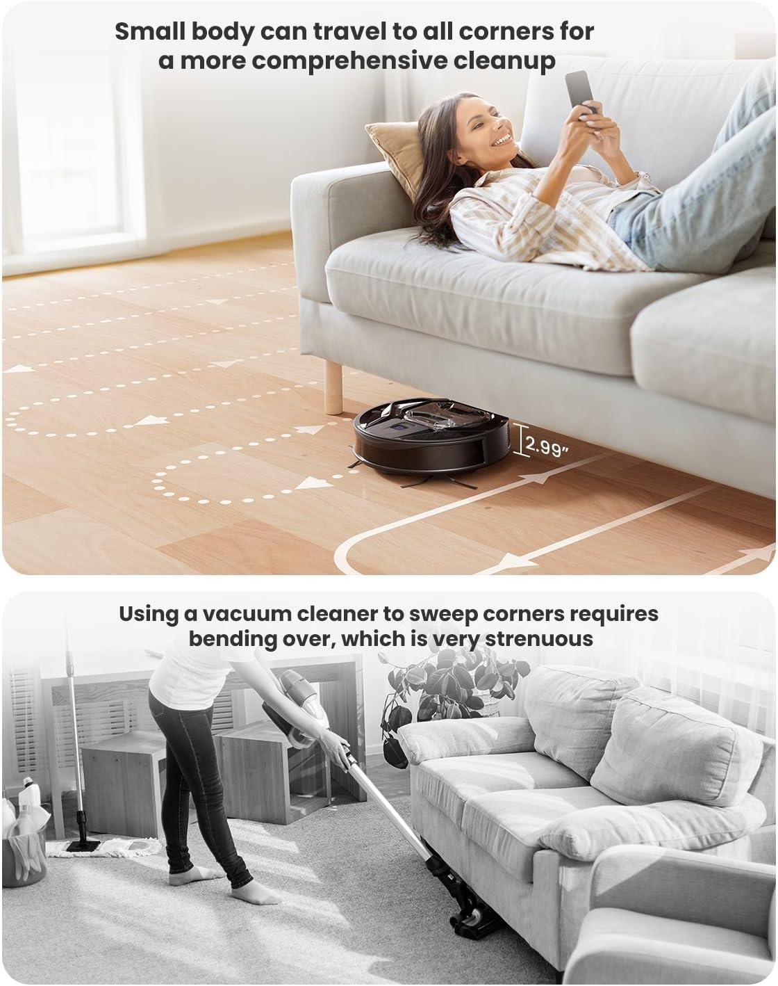 Lefant M320 Robot Vacuum & Mop Combo 6000Pa Strong Suction Alexa/APP/WiFi