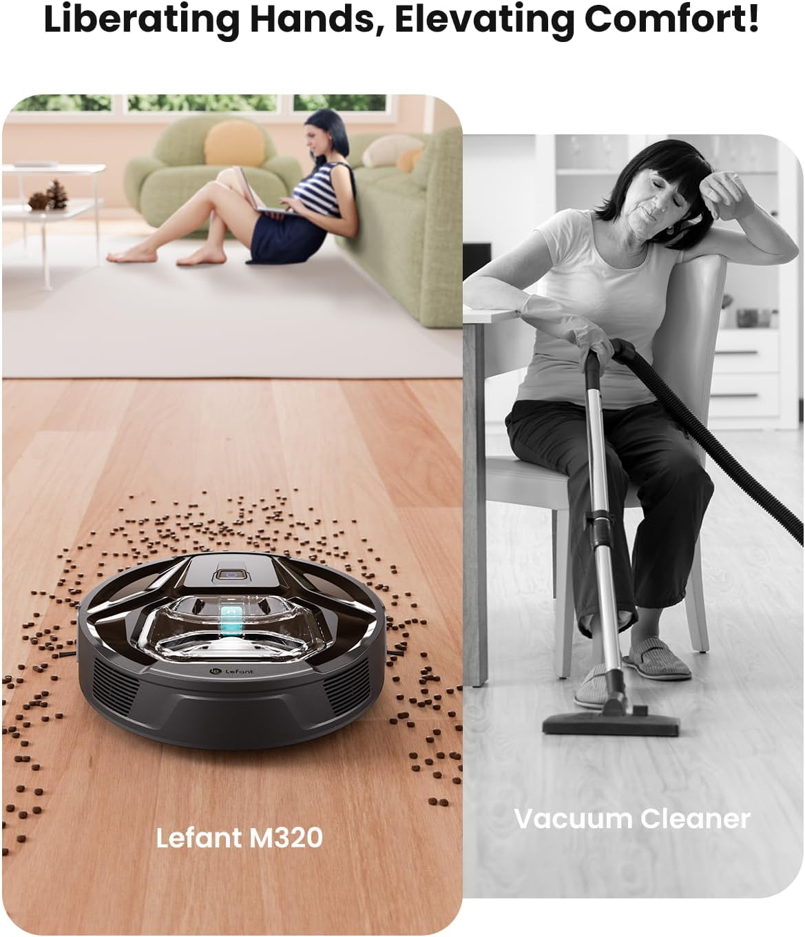 Lefant M320 Robot Vacuum & Mop Combo 6000Pa Strong Suction Alexa/APP/WiFi