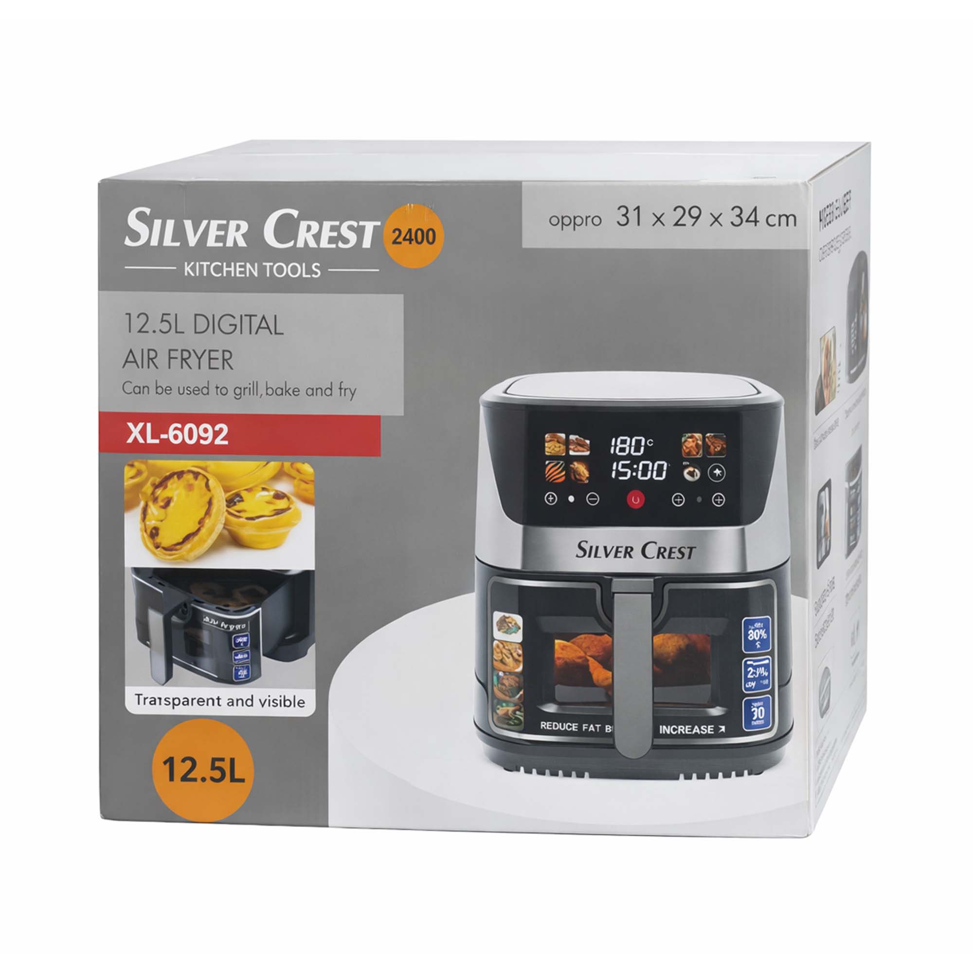 قلاية هوائية Silver Crest Digital Air Fryer XL-6092 بسعة 12.5 لتر