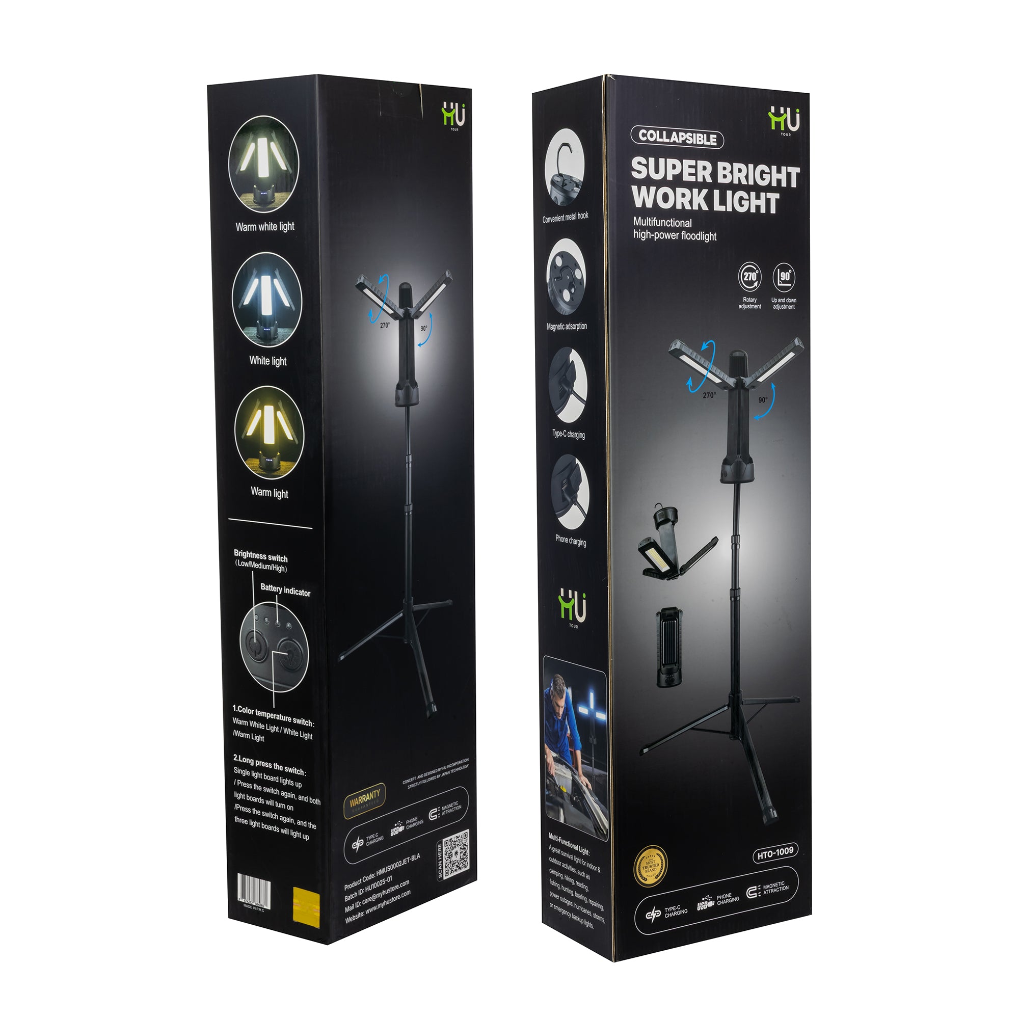 HU SUPER BRIGHT WORK LIGHT COLLAPSIBLE HTO-1009