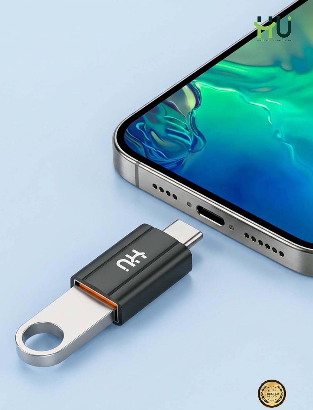 HU USB-C MALE TO USB FEMALE ADAPTER FAST TRANSMISSION HAC-1010