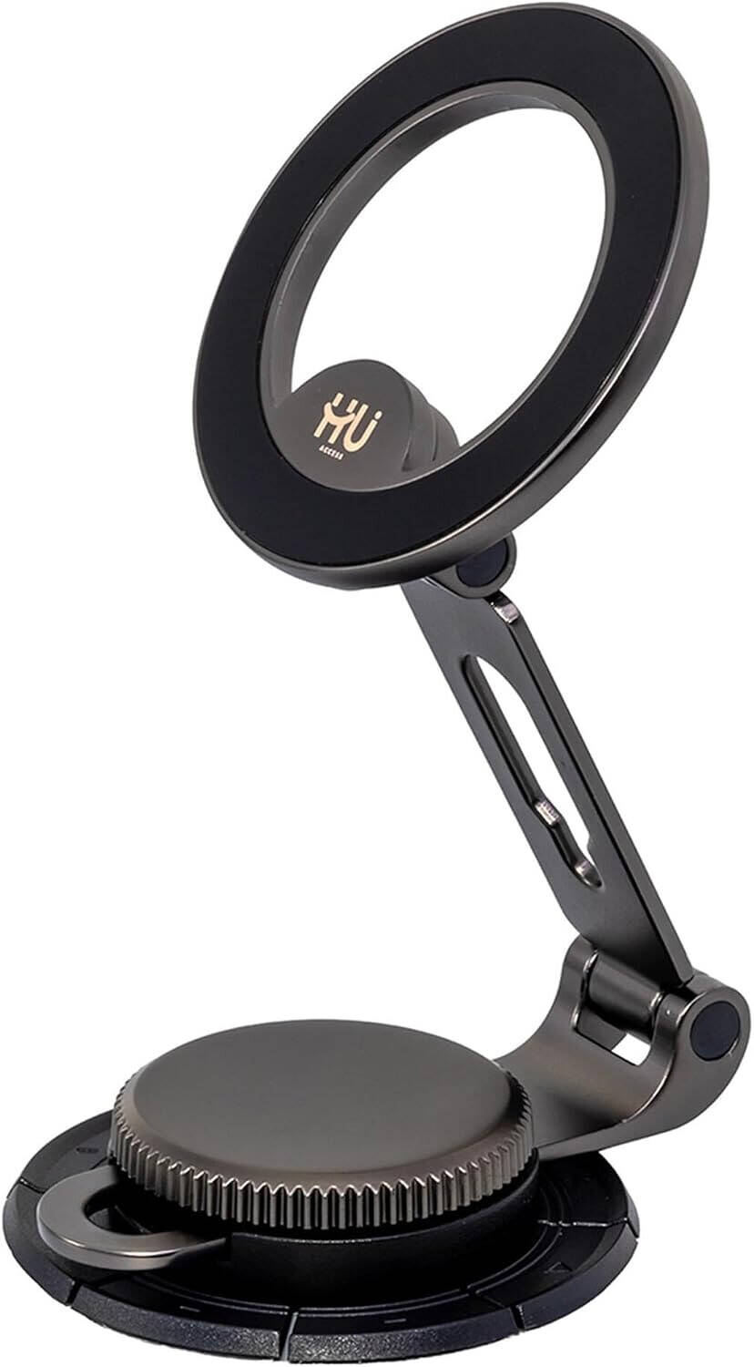 HU Strong Magnetic Car Phone Holder,Rotation Mount with Powerful Magnetic Grip, Black HAC-1016