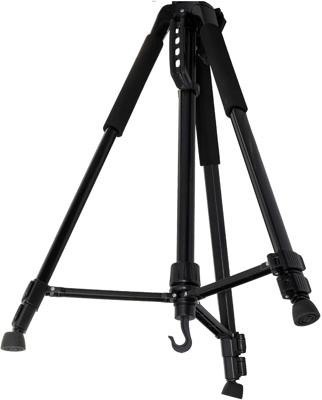 HU Camera & Camcorder Tripod, Adjustable Portable Tripod Stand with ABS & Stainless-Steel Construction for DSLR Cameras, Camcorders, Smartphones & Video Recording, Black HAC-1029