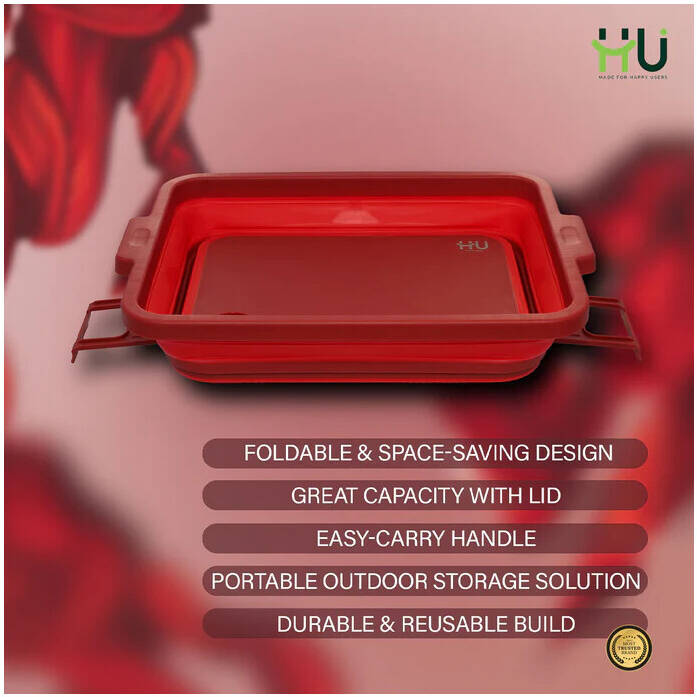 HU HKI-1009 BBQ OUTDOOR SUPPLIES- 4-IN-1 EXPANDABLE PREP&SERV (Red)