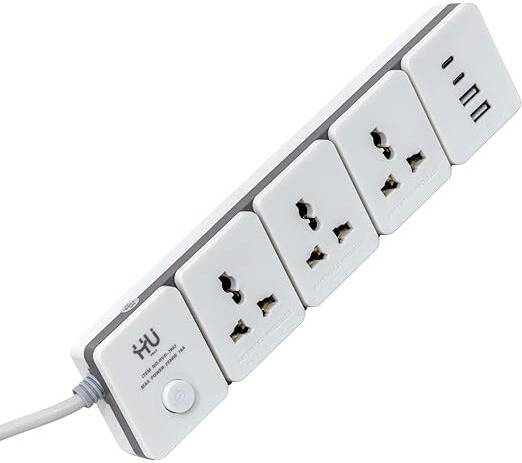 HU POWER SOCKET 3 SOCKET+USB, 3MTR HVO-1002