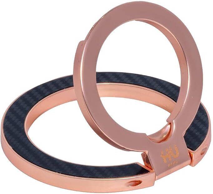 HU Snap.Hold.Go Magnetic Phone Grip Stand, Ultra Thin MagSafe Compatible Phone Holder with Strong HAC-1054 (ROSE GOLD)
