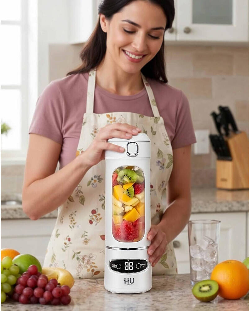 HU PORTABLE JUICER CUP 600 ML, WIRELESS PORTABILITY HSM-1019