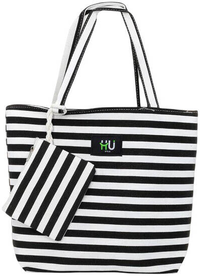 HU BAG ZEBRA L BLK&WHT HST-1004