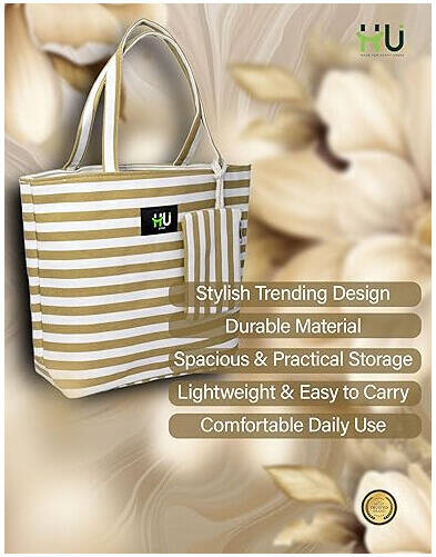 HU BAG ZEBRA L CRM&WHT HST-1004