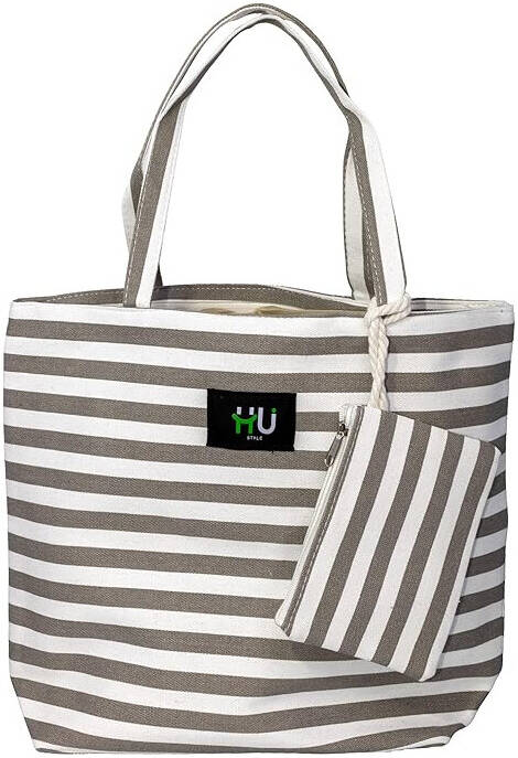 HU BAG ZEBRA L GREY&WHT HST-1004
