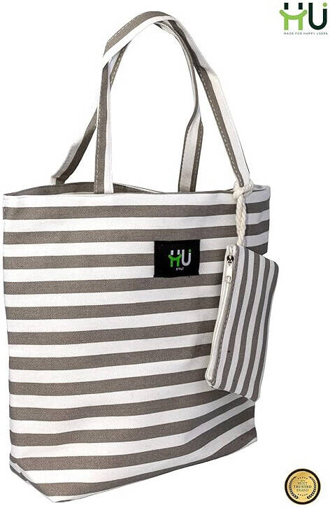 HU BAG ZEBRA L GREY&WHT HST-1004