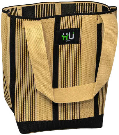 HU BAG HQ STRIPE LINE BEIGE&BLACK HST-1005