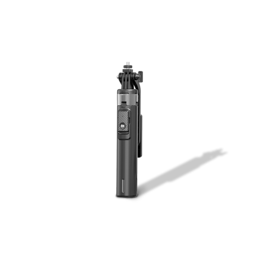 Porodo Dual Lighting Selfie Stick 135cm Extendable with Detachable Light 4 Leg Tripod - Black
