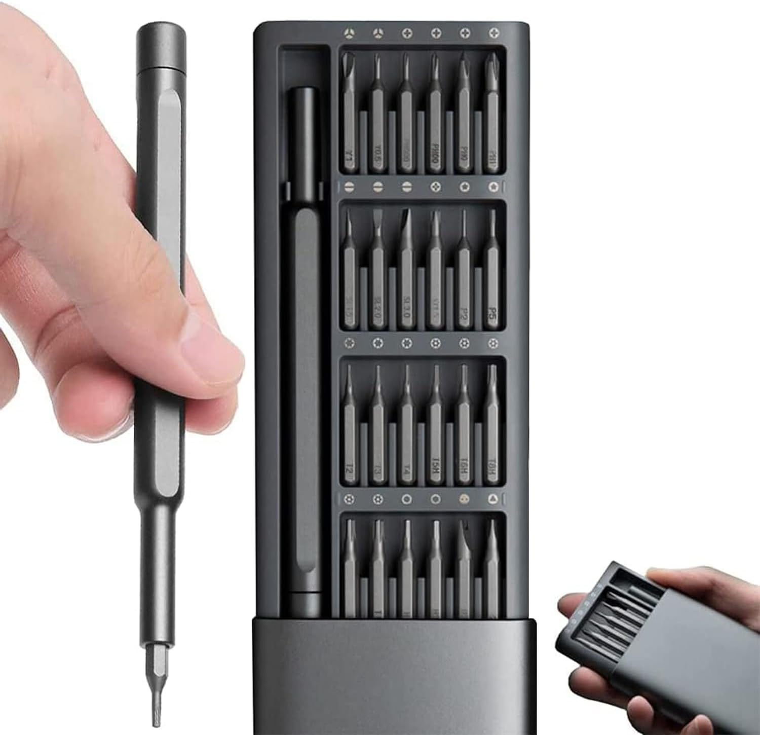 Powerology 22 Bits Screwdriver Set with Internal Storage - Black