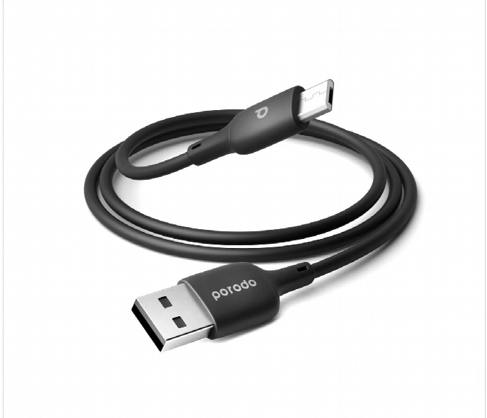 Porodo Blue 3A PD USB A to Type C PVC Cable 1.2M - Black