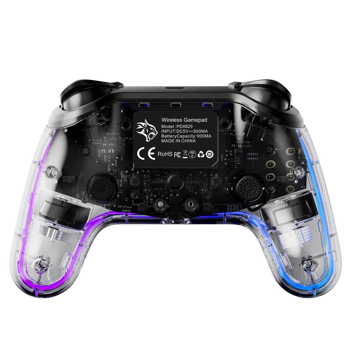Porodo Gaming Crystal Shell PS4 Gamepad Transparent Controller - Black