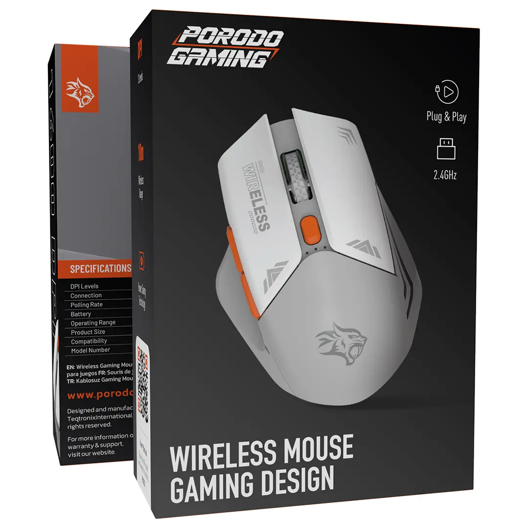 Porodo Gaming 2in1 2.4G Wireless Mouse DPI 1600