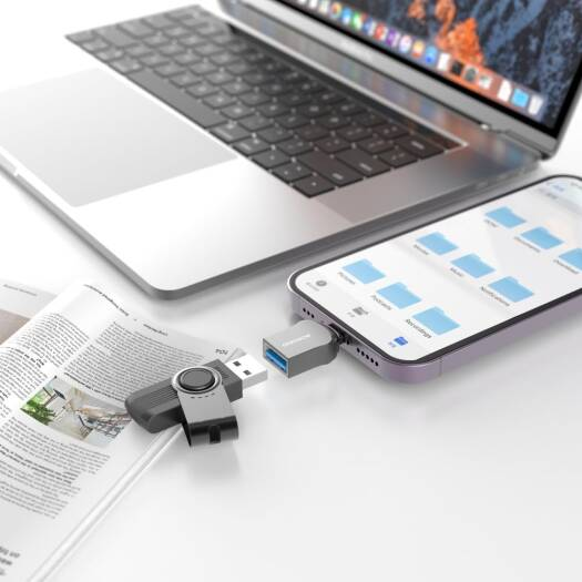 Porodo USB A to Lightning Adapter 0.12M Cable -Black