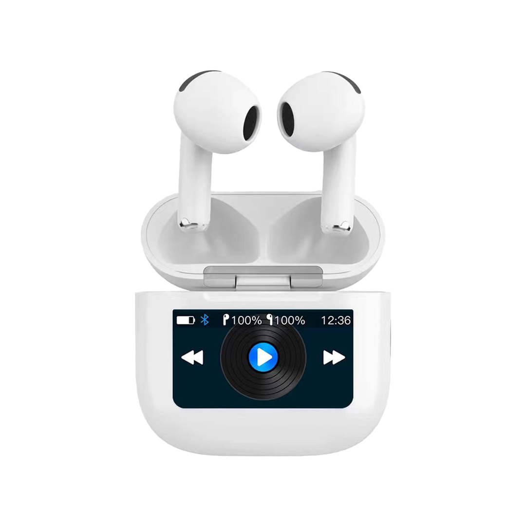Porodo Soundtec Glimpse TWS ANC Earphone with Touch Screen - White