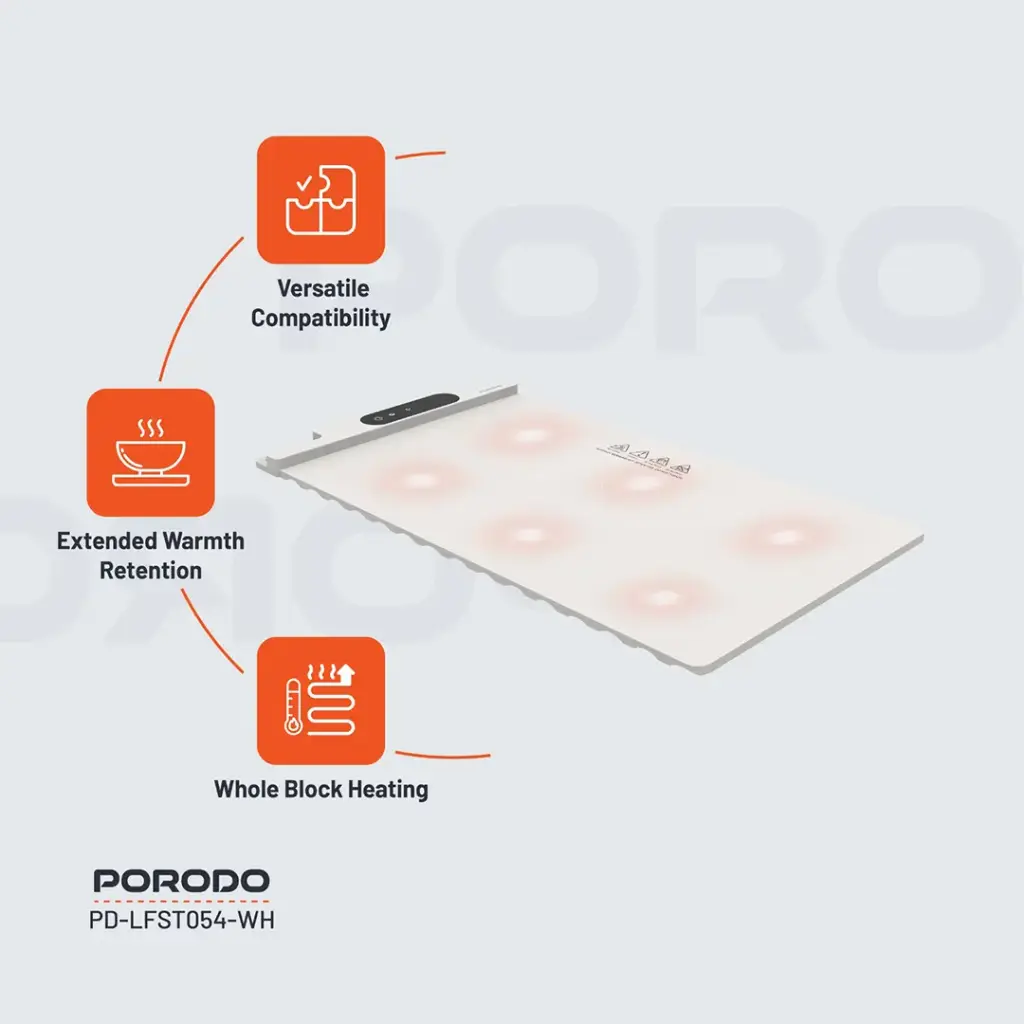 Porodo Lifestyle Electric Warming Table Mat - White